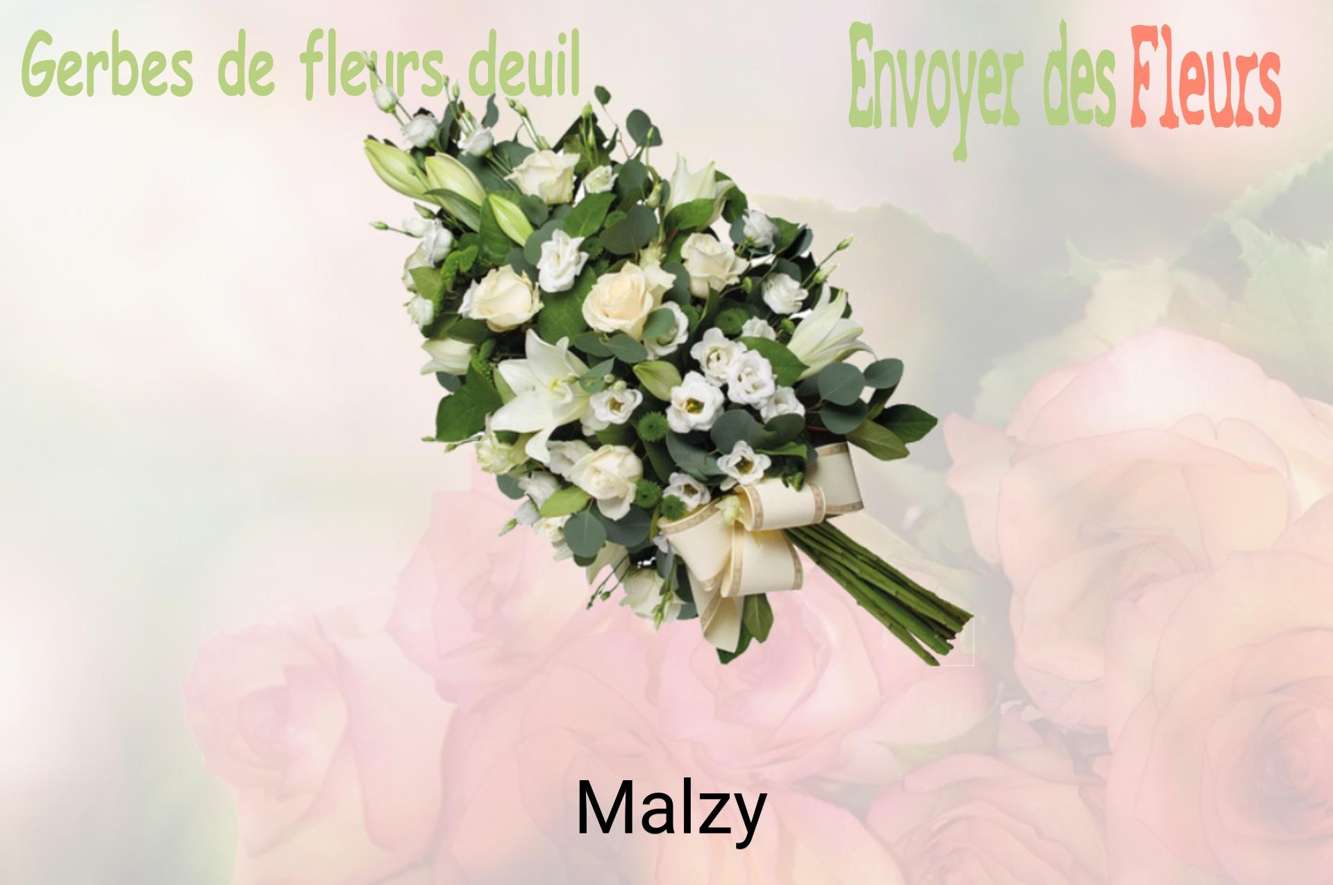 Gerbe de fleurs de deuil livrée à Malzy